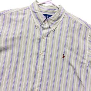 VTG Ralph Lauren shirt mens XL classic fit short sleeve button down flesh pony